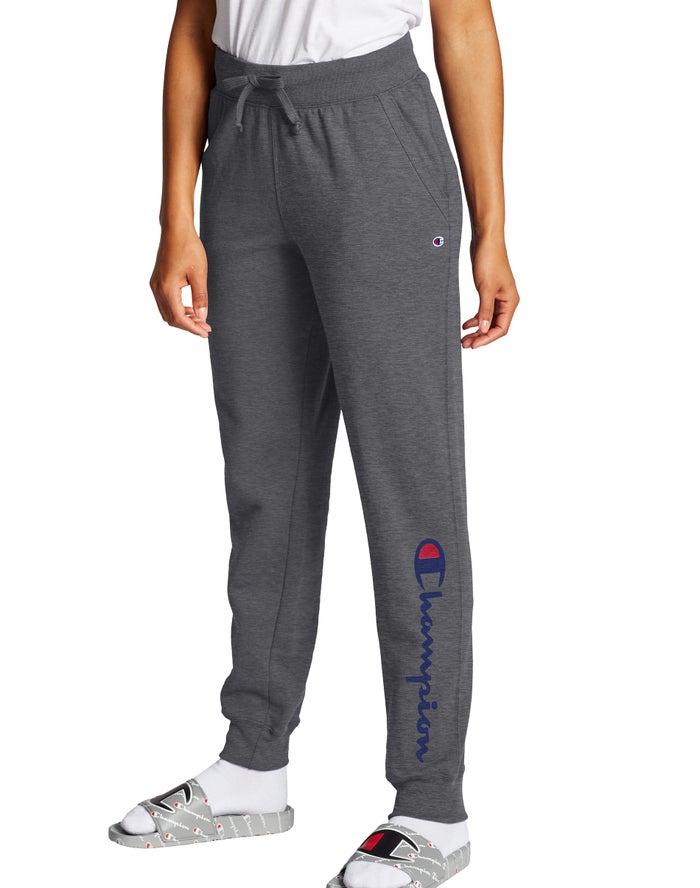 Champion Powerblend Fleece Script Logo Joggingbroek Dames - DonkerGrijs - Belgie 3264SJIDE